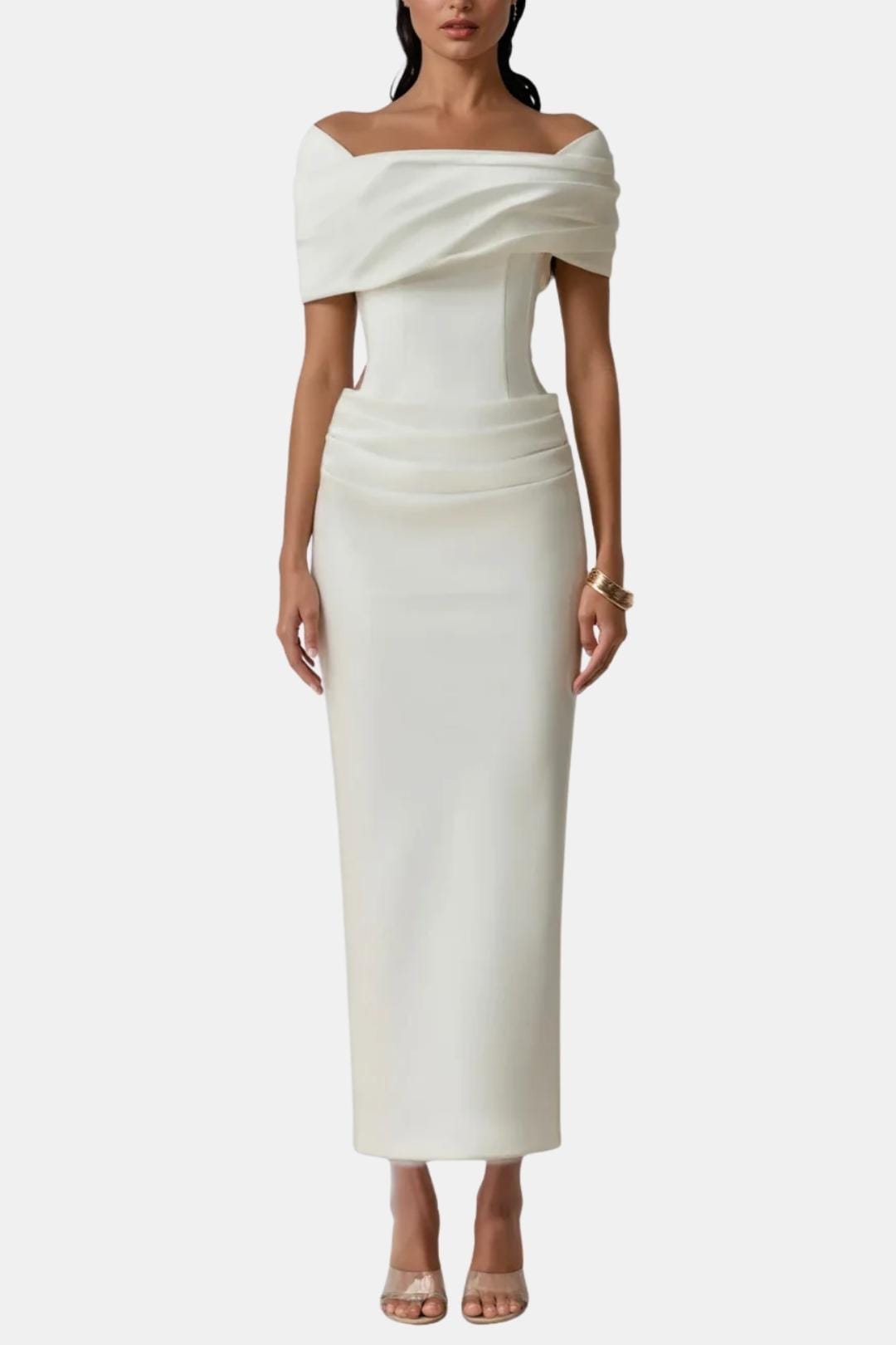 dasha satin mini dress white Dasha Broderie Mini Dress White