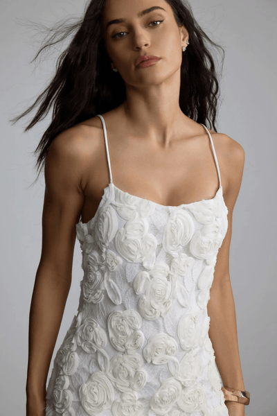 Isidora – Floral Appliqué Chiffon Mini Dress