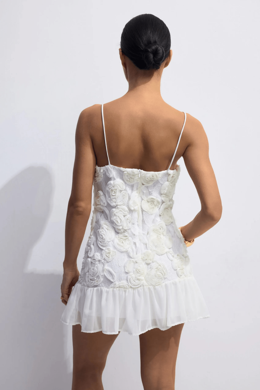 Isidora – Floral Appliqué Chiffon Mini Dress