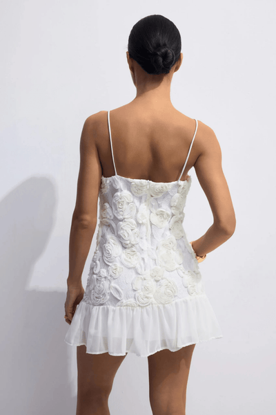 Isidora – Floral Appliqué Chiffon Mini Dress
