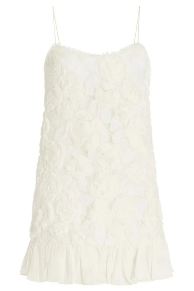 Isidora – Floral Appliqué Chiffon Mini Dress