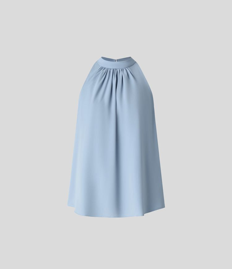 High-Neck Pleated Blouse | Elegant | Sophisticated and Versatile