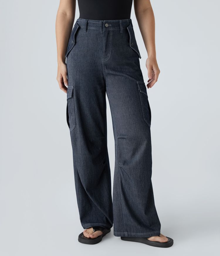 Utility Wide-Leg Jeans | Cotton Denim | Relaxed and Functional