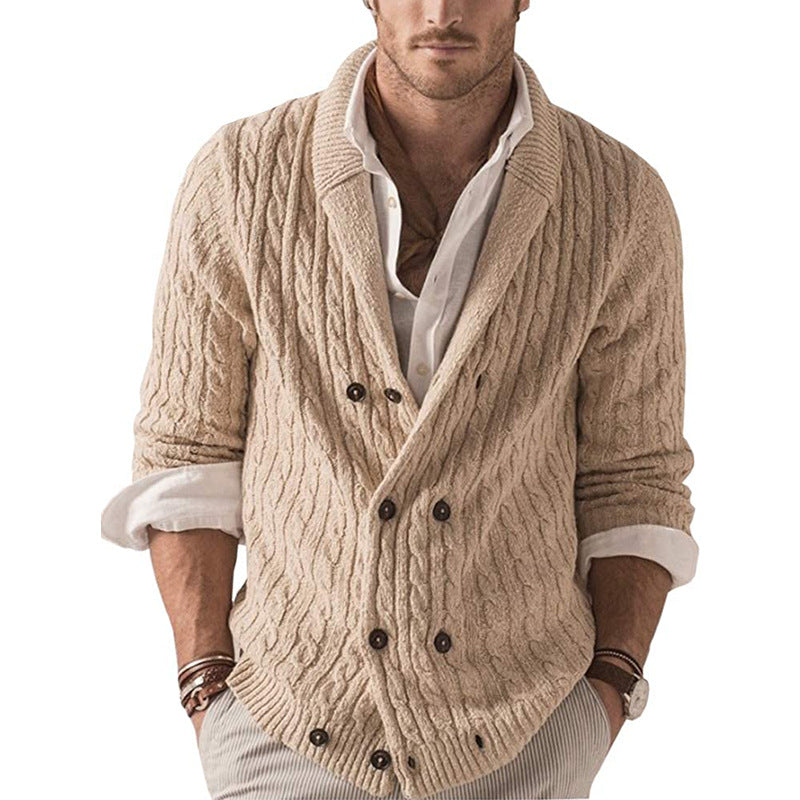 Men's Cable Knit Cardigan | Double-Breasted | Sophisticated and Cozy