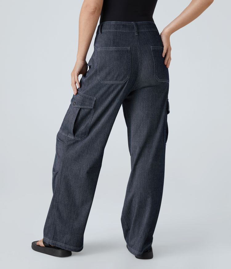 Utility Wide-Leg Jeans | Cotton Denim | Relaxed and Functional