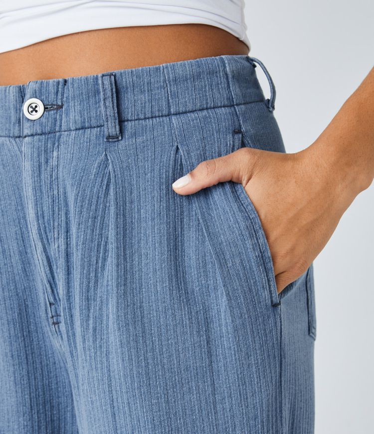 Cropped Tapered Jeans | Cotton Denim | Relaxed and Breezy