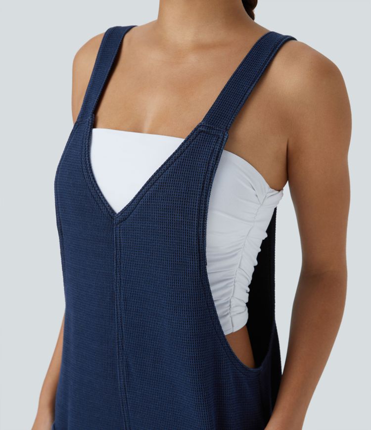 Wide-Leg Overalls | Adjustable Straps | Casual Comfort