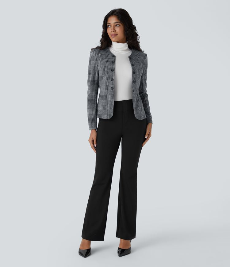 Double-Breasted Plaid Blazer | Grey | Timeless and Sophisticated