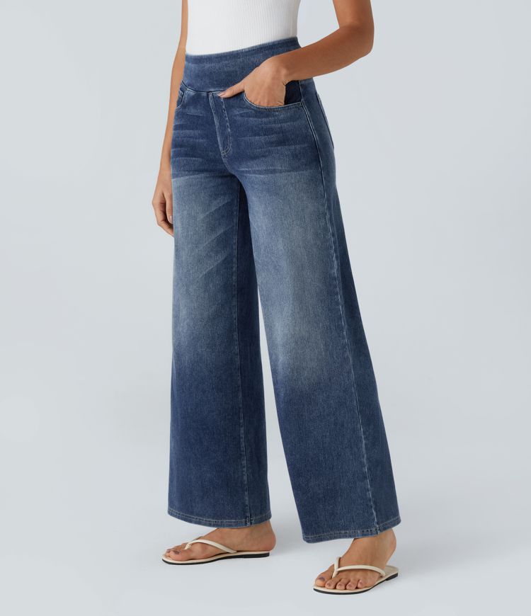 High-Rise Wide-Leg Jeans | Stretch Denim | Retro and Flattering