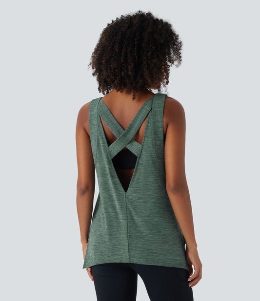 Cross-Back Tank Top | Active | Stylish and Breathable