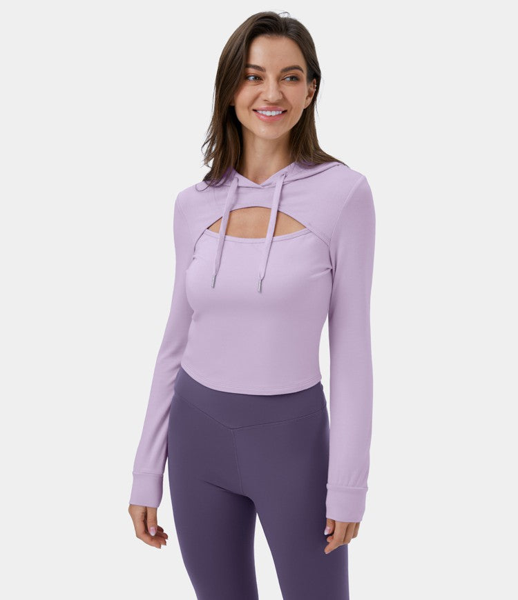 Fitted Lavender Hoodie | Stretch Fabric | Chic and Functional