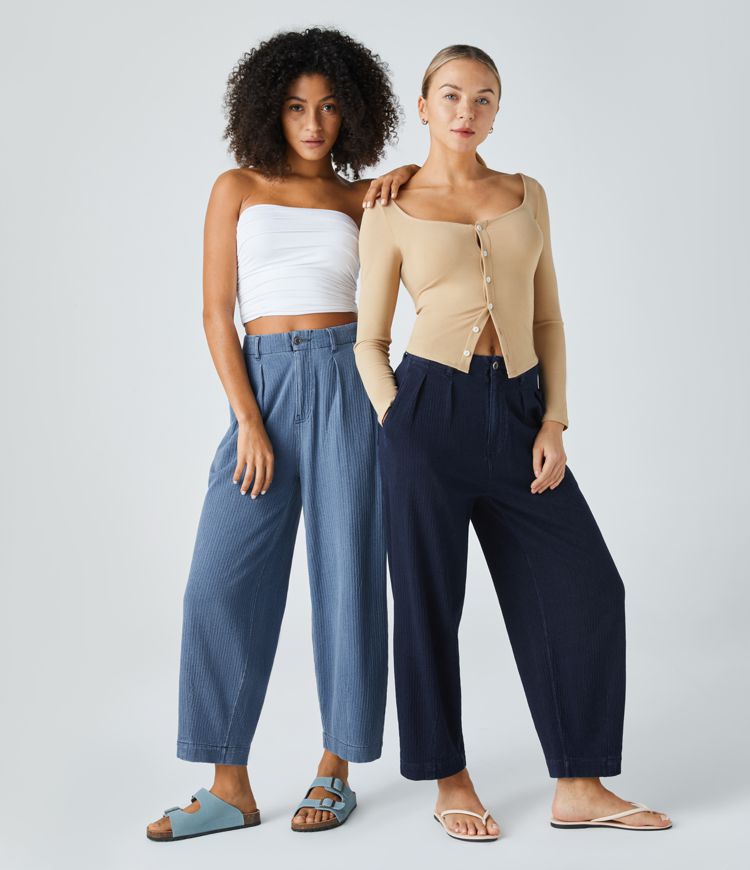 Cropped Tapered Jeans | Cotton Denim | Relaxed and Breezy