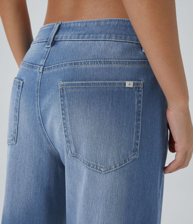 High-Waisted Wide-Leg Jeans | Light Denim | Relaxed and Trendy