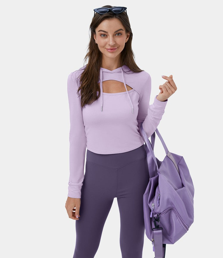 Fitted Lavender Hoodie | Stretch Fabric | Chic and Functional