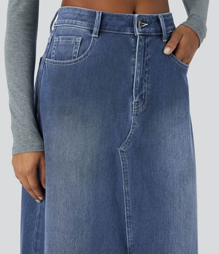 Maxi Denim Skirt | Cotton | High-Waisted and Sophisticated