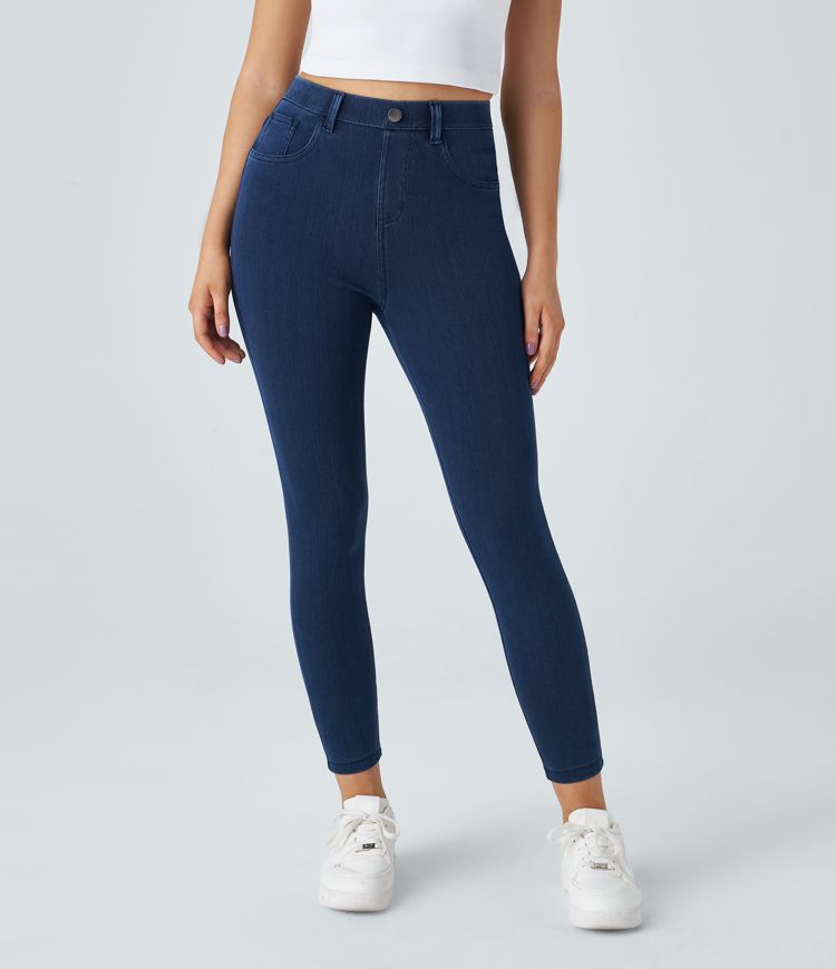 High-Waisted Pull-On Jeggings | Stretch Denim | Sleek and Comfortable