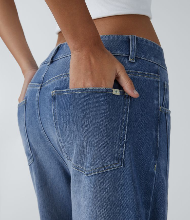 Classic Straight-Leg High-Waisted Jeans | Mid-Wash Denim | Timeless Everyday Wear