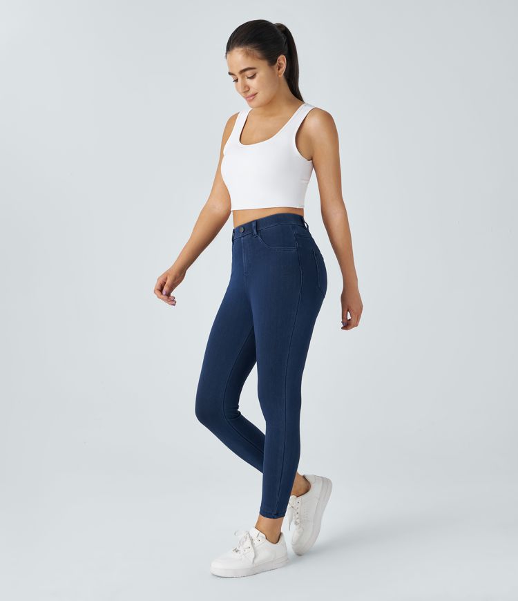 High-Waisted Pull-On Jeggings | Stretch Denim | Sleek and Comfortable