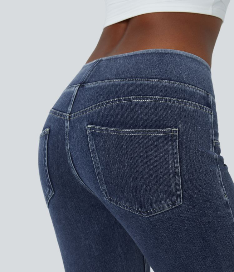 High-Waisted Straight-Leg Jeans | Stretch Denim | Classic Fit