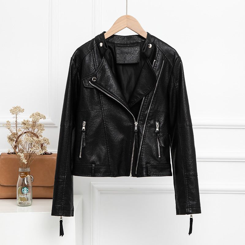 Women's Faux Leather Biker Jacket | Slim Fit | Edgy and Versatile