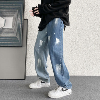 Distressed Splatter Jeans | Relaxed Fit | Artistic Streetwear