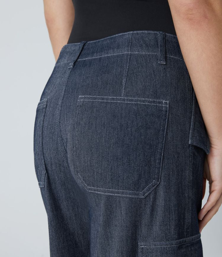 Utility Wide-Leg Jeans | Cotton Denim | Relaxed and Functional