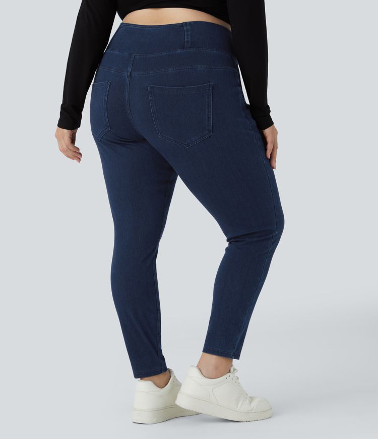 Plus-Size High-Waisted Jeggings | Stretch Denim Look | Sculpting Fit | Everyday Comfort