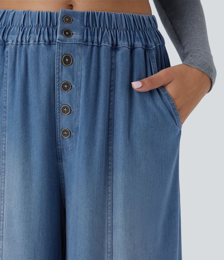 Wide-Leg Denim Pants | Tencel | Lightweight and Breathable