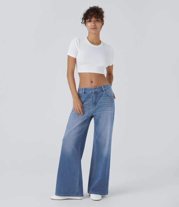 High-Waisted Wide-Leg Jeans | Light Denim | Relaxed and Trendy