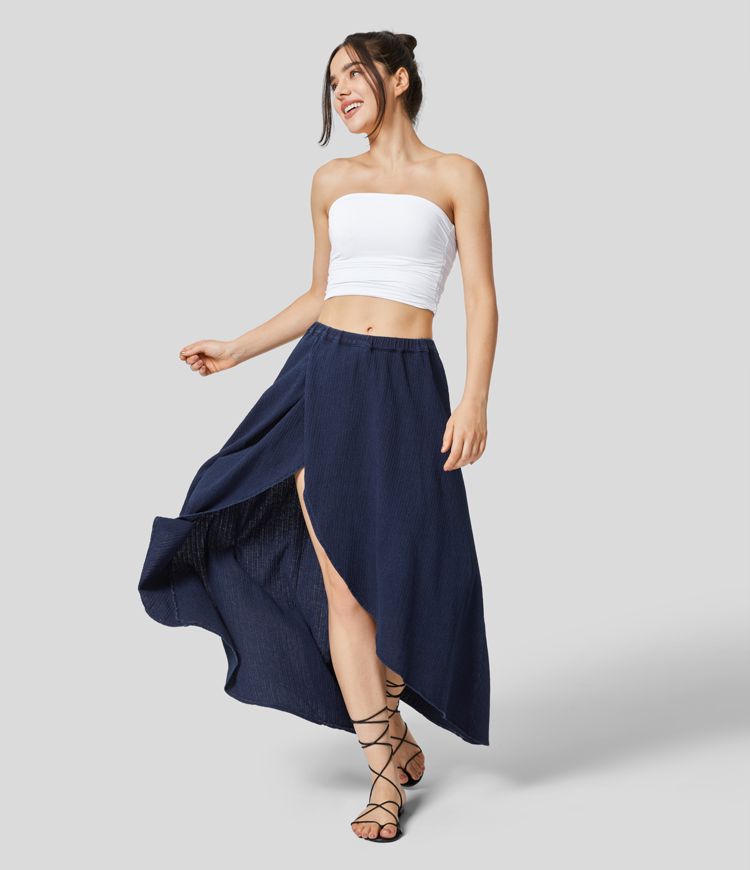 High-Low Wrap Maxi Skirt | Cotton | Flowy and Elegant