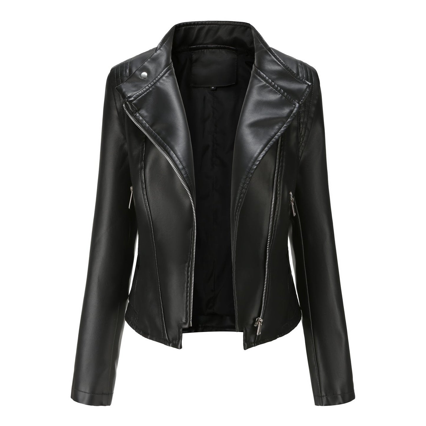 Fitted Leather Jacket | Tailored Fit | Zip Accent