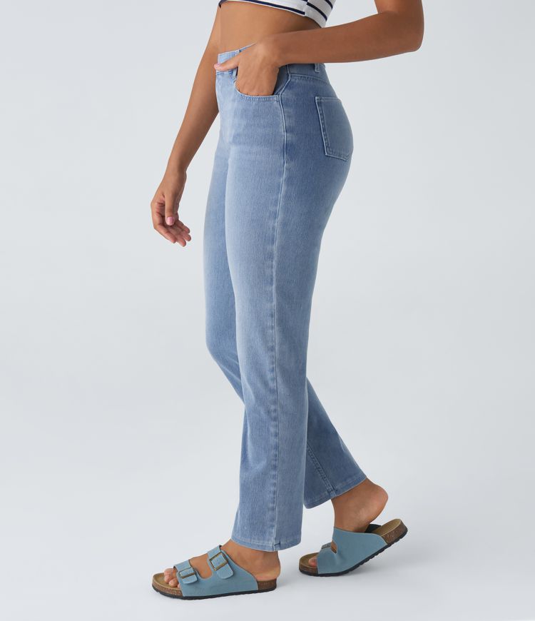 High-Waisted Slim-Fit Jeans | Light Blue | Stretch Comfort