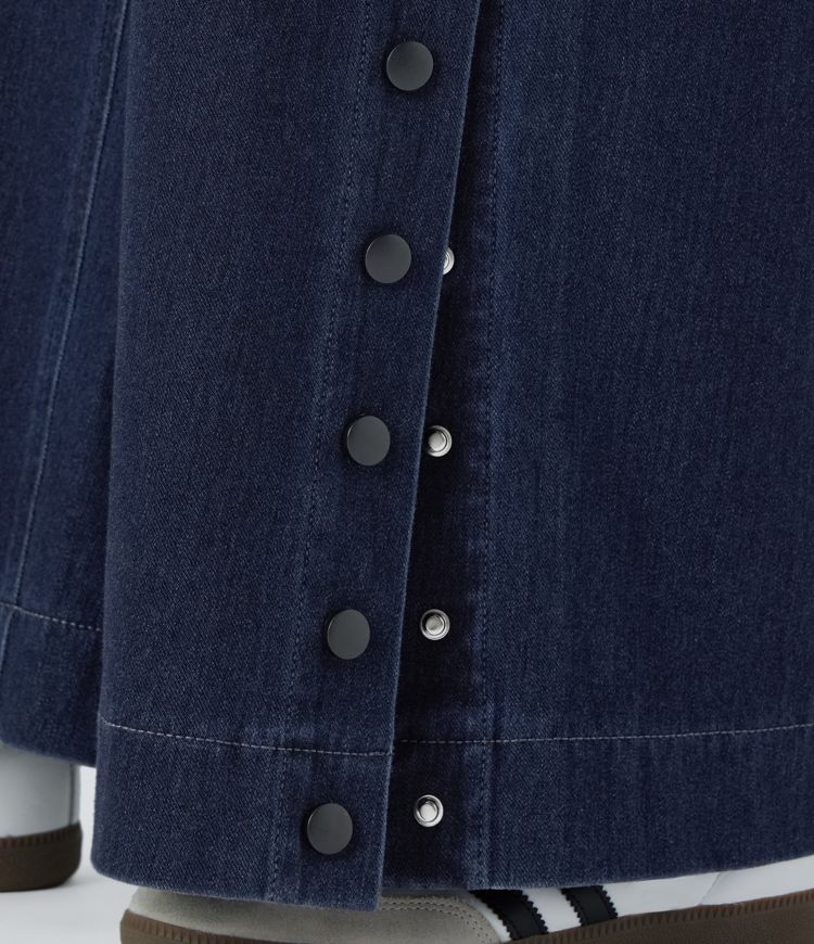 Wide-Leg Button-Detail Jeans | Cotton Denim | Bold and Stylish