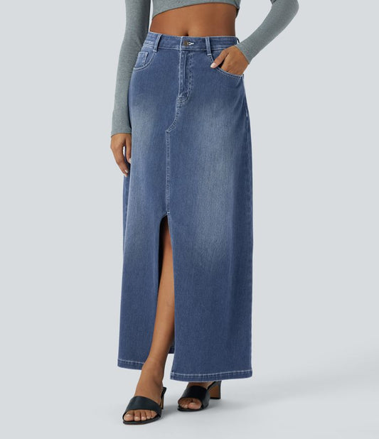 Maxi Denim Skirt | Cotton | High-Waisted and Sophisticated