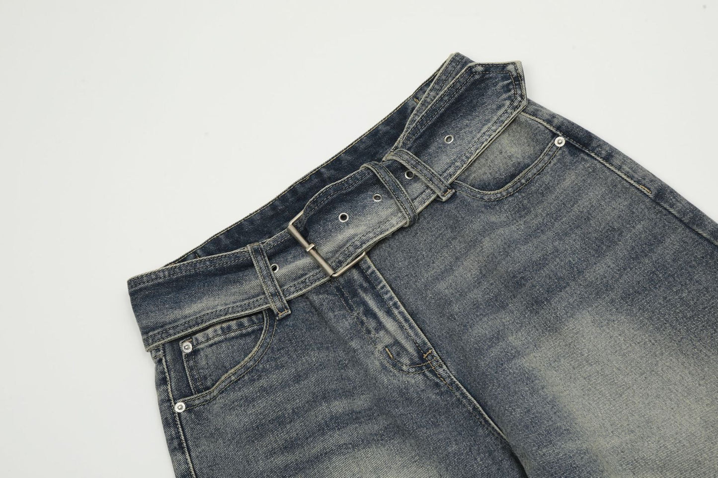 Wide-Leg Washed Denim Jeans | Classic Comfort | Durable and Stylish