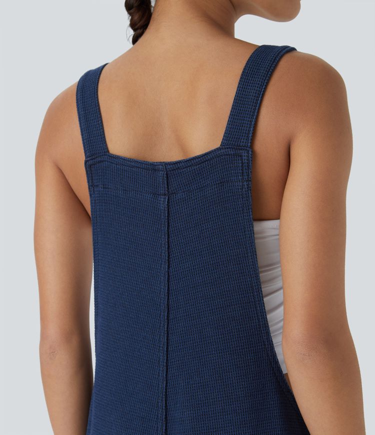 Wide-Leg Overalls | Adjustable Straps | Casual Comfort