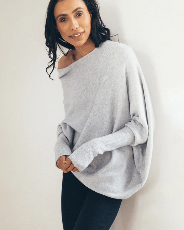 Off-Shoulder Knit Sweater | Soft Lightweight Fabric | Relaxed Fit | Casual Chic