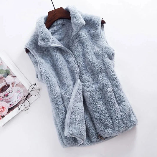 Faux Fur Vest | Sleeveless Design | Warm and Stylish