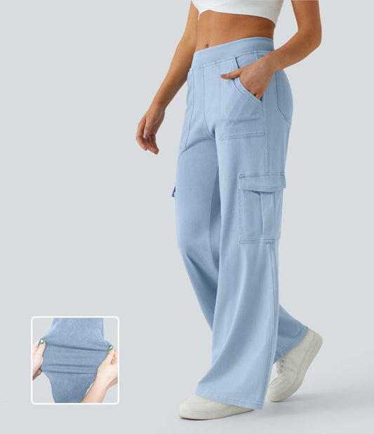 High-Waisted Wide-Leg Cargo Pants | Cotton-Blend | Relaxed and Trendy