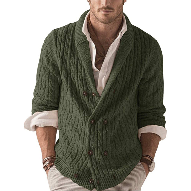 Men's Cable Knit Cardigan | Double-Breasted | Sophisticated and Cozy