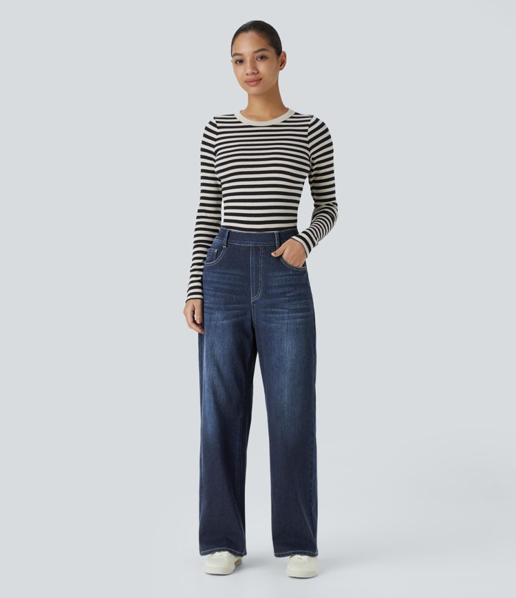 High-Waisted Wide-Leg Jeans | Cotton Denim | Timeless and Flattering