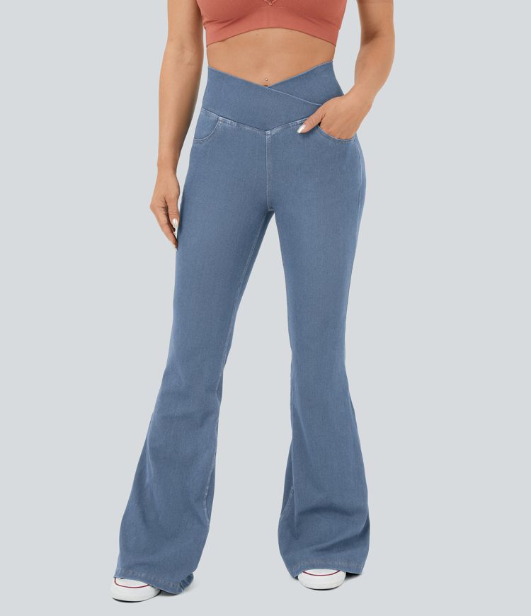 High-Waisted Cooling Flare Jeans | Stretch Denim | Breathable and Flattering