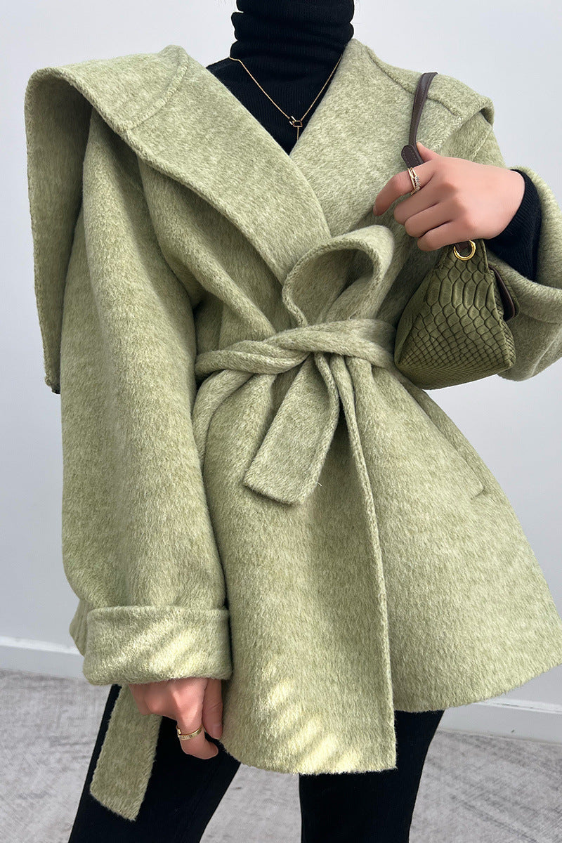 Structured Wool-Blend Coat | Bold Shoulders | Belted Silhouette