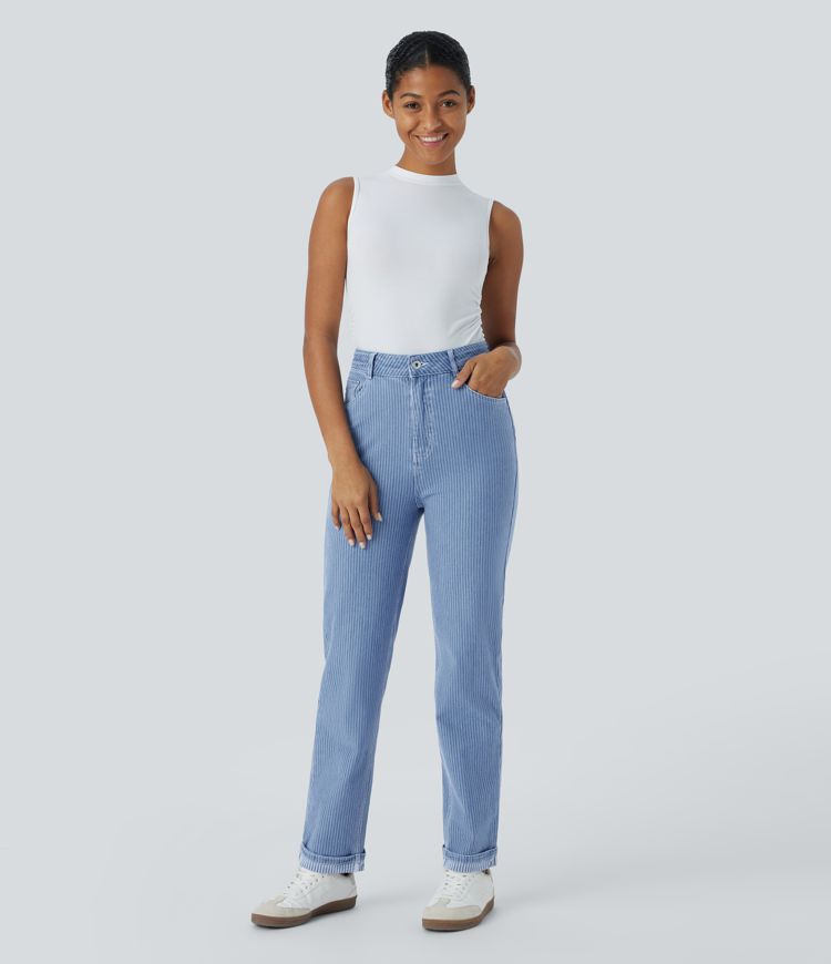 Straight-Leg Denim Jeans | High-Waisted | Classic Fit