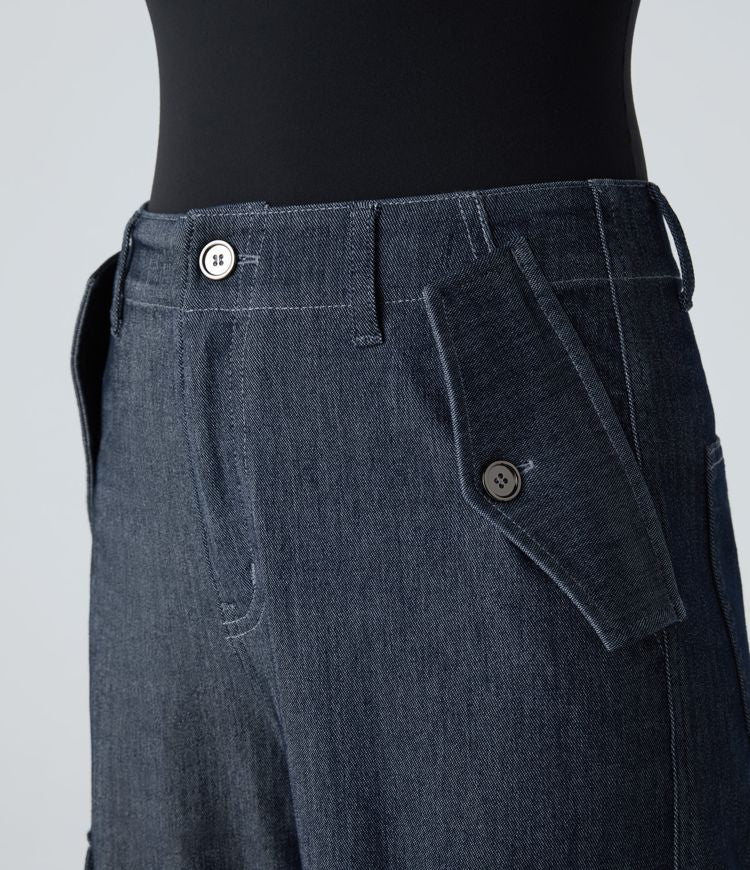 Utility Wide-Leg Jeans | Cotton Denim | Relaxed and Functional