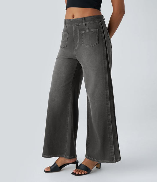 Wide-Leg Cropped Jeans | Cotton Denim | Modern and Versatile