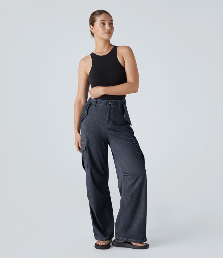 Utility Wide-Leg Jeans | Cotton Denim | Relaxed and Functional