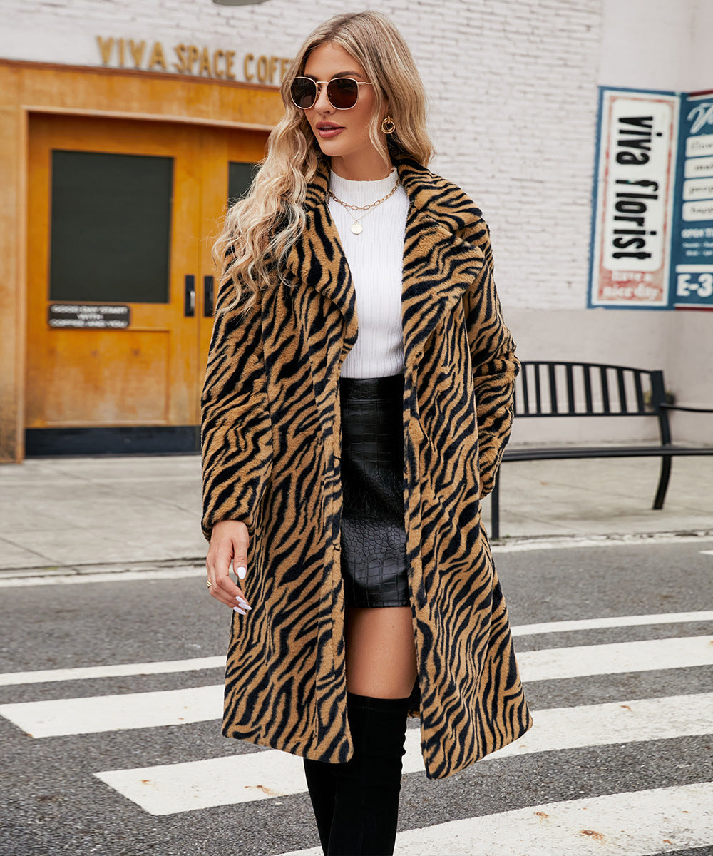 Longline Faux Fur Coat | Animal Print | Bold Winter Style