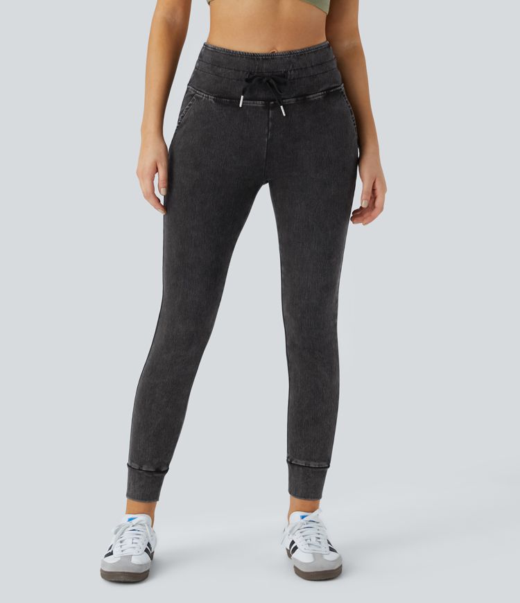 Jogger-Style Jeans | Black Denim | Drawstring Comfort