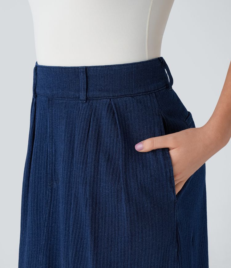 A-Line Denim Maxi Skirt | Cotton | Timeless and Versatile